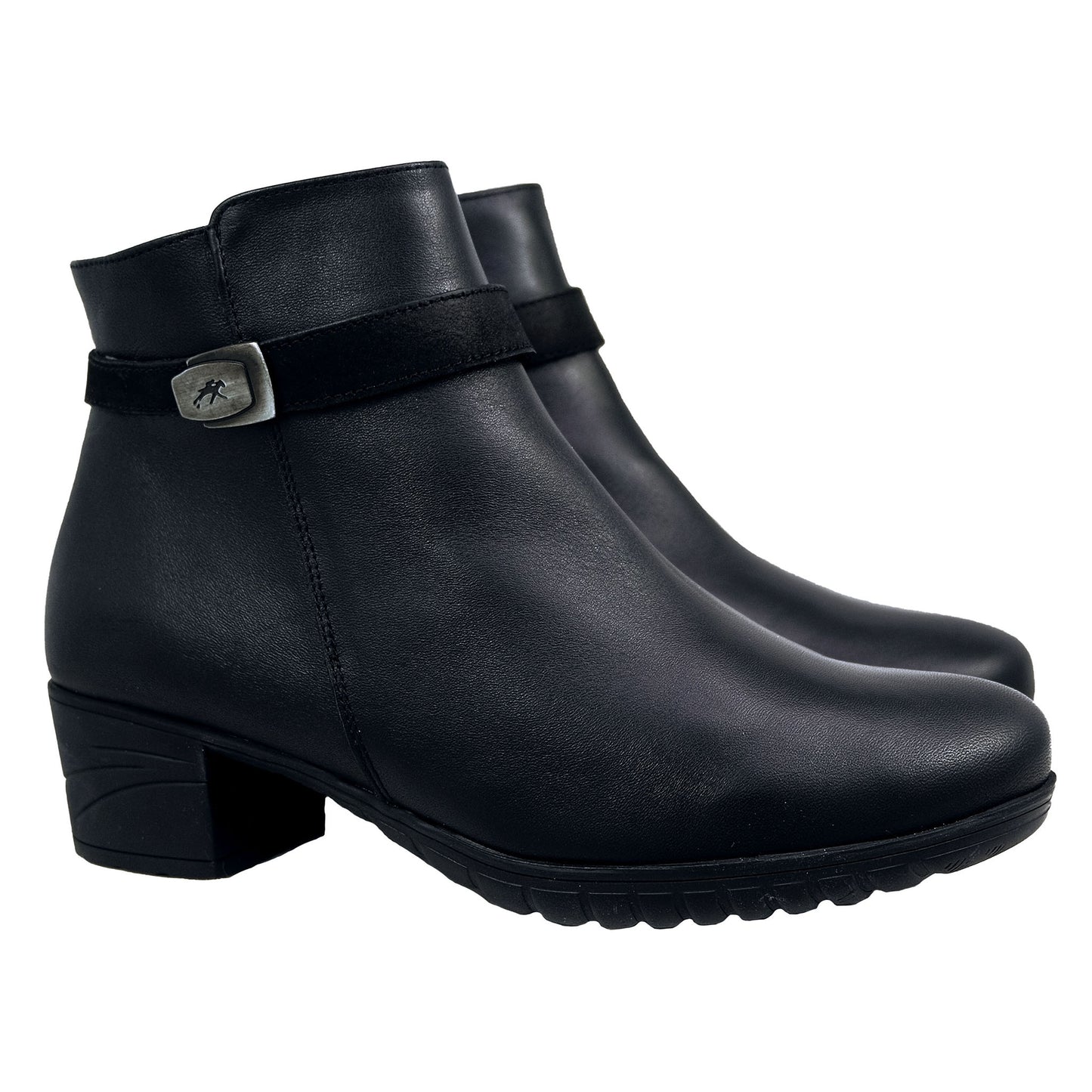 Fluchos Charis: Botines Mujer Tacón Piel Negro F0937