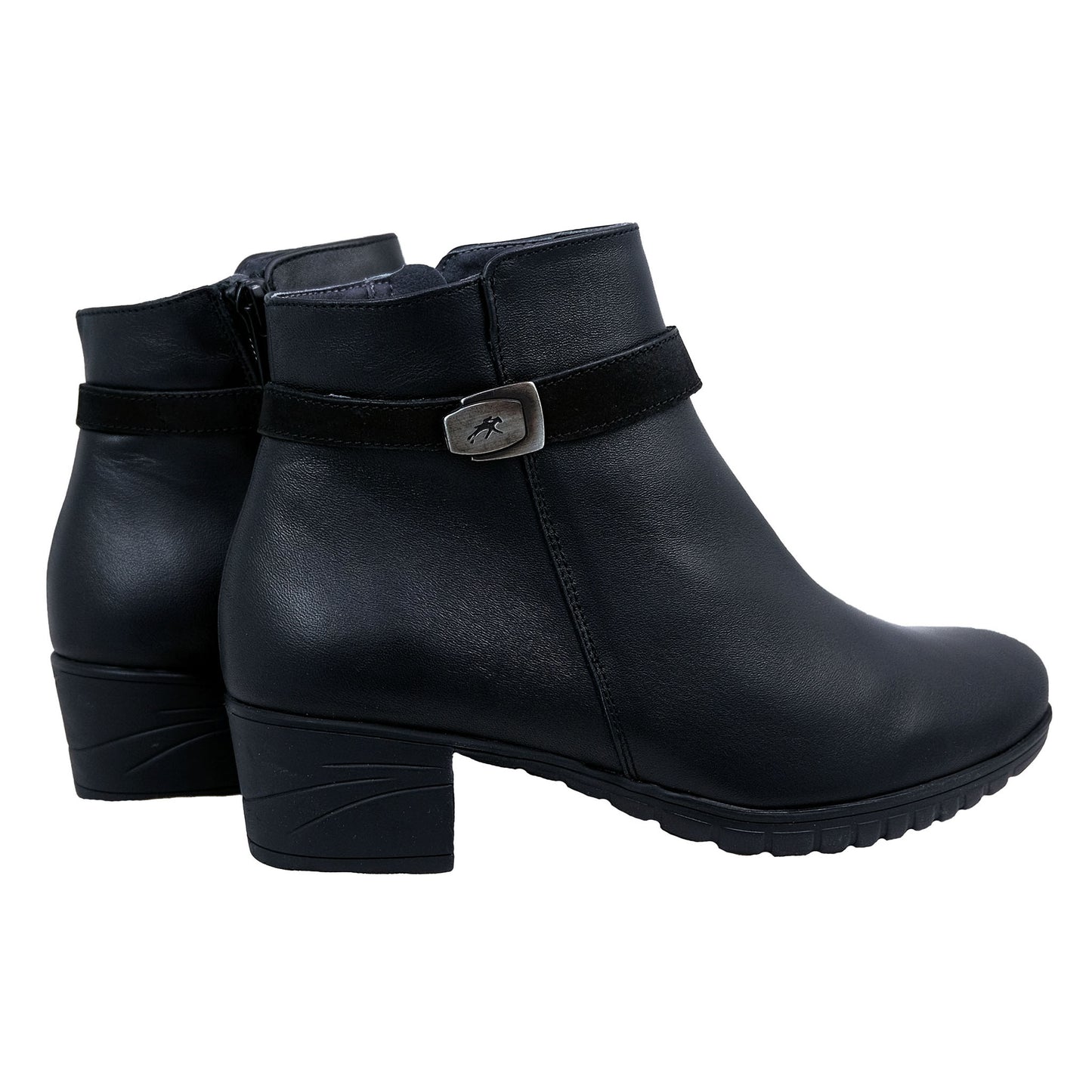 Fluchos Charis: Botines Mujer Tacón Piel Negro F0937