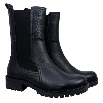 Dorking Walking: Botas Mujer Piel Estilo Militar Negro D8647
