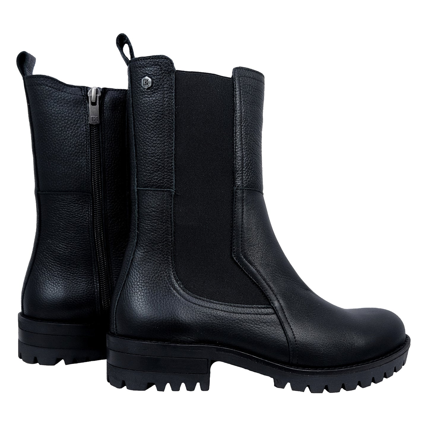 Dorking Walking: Botas Mujer Piel Estilo Militar Negro D8647