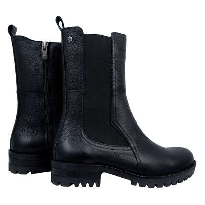 Dorking Walking: Botas Mujer Piel Estilo Militar Negro D8647