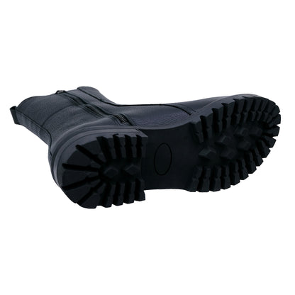Dorking Walking: Botas Mujer Piel Estilo Militar Negro D8647
