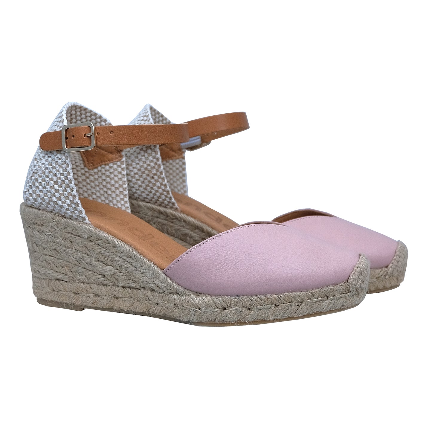 Wonders Lis: Women's Pink Leather Platform Espadrilles - Elegance and Comfort YD-SI9