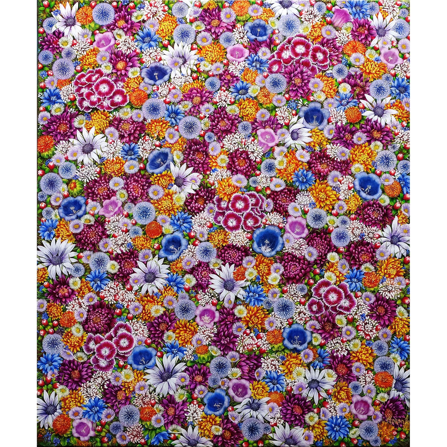 Anastasia Woron: "Flowers, Simply Adorable!" – Original Oil Painting 65x54 cm (2021)