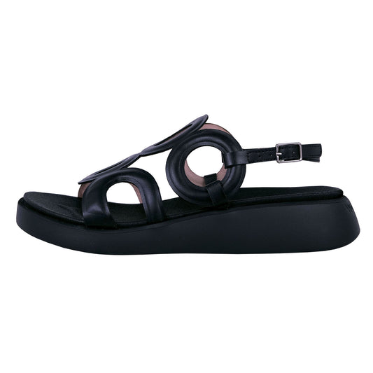 Wonders Toledo: Sandalias Mujer Piel Ligero Negro C-6533