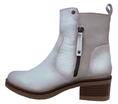 Dorking Lucero: Botines Mujer Piel Blanco D8683