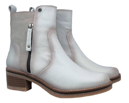 Dorking Lucero: Botines Mujer Piel Blanco D8683