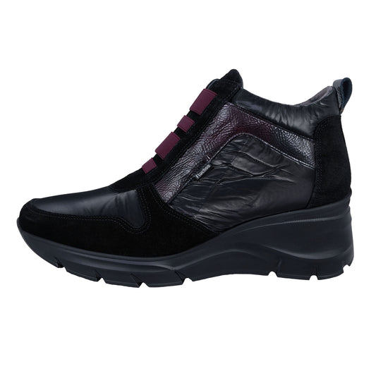 Fluchos Olas: Women's Black Lace-Up Ankle Boots with Zipper F1507