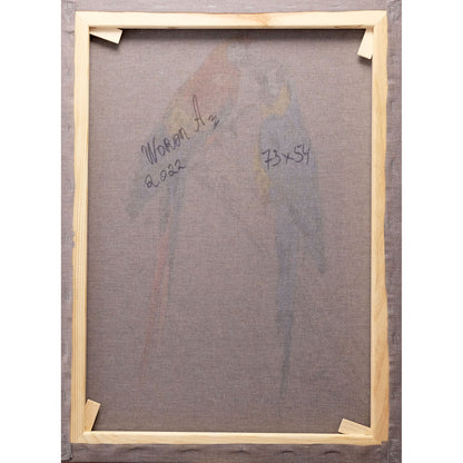 Anastasia Woron: "Two Macaws in Love" – Oil 73x54 cm (2022)