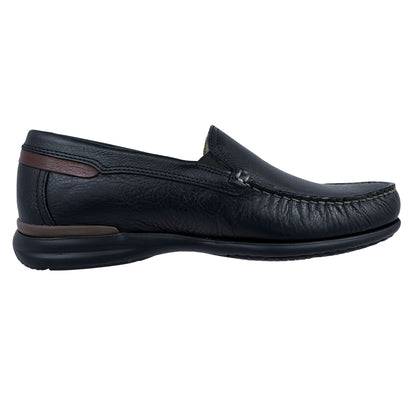 Fluchos Orion : Mocassins légers en cuir pour homme, noir 8682
