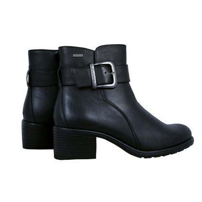 Fluchos Galit: Botines Para Mujer Con Tacón Piel Impermeables Negro Piel F2315