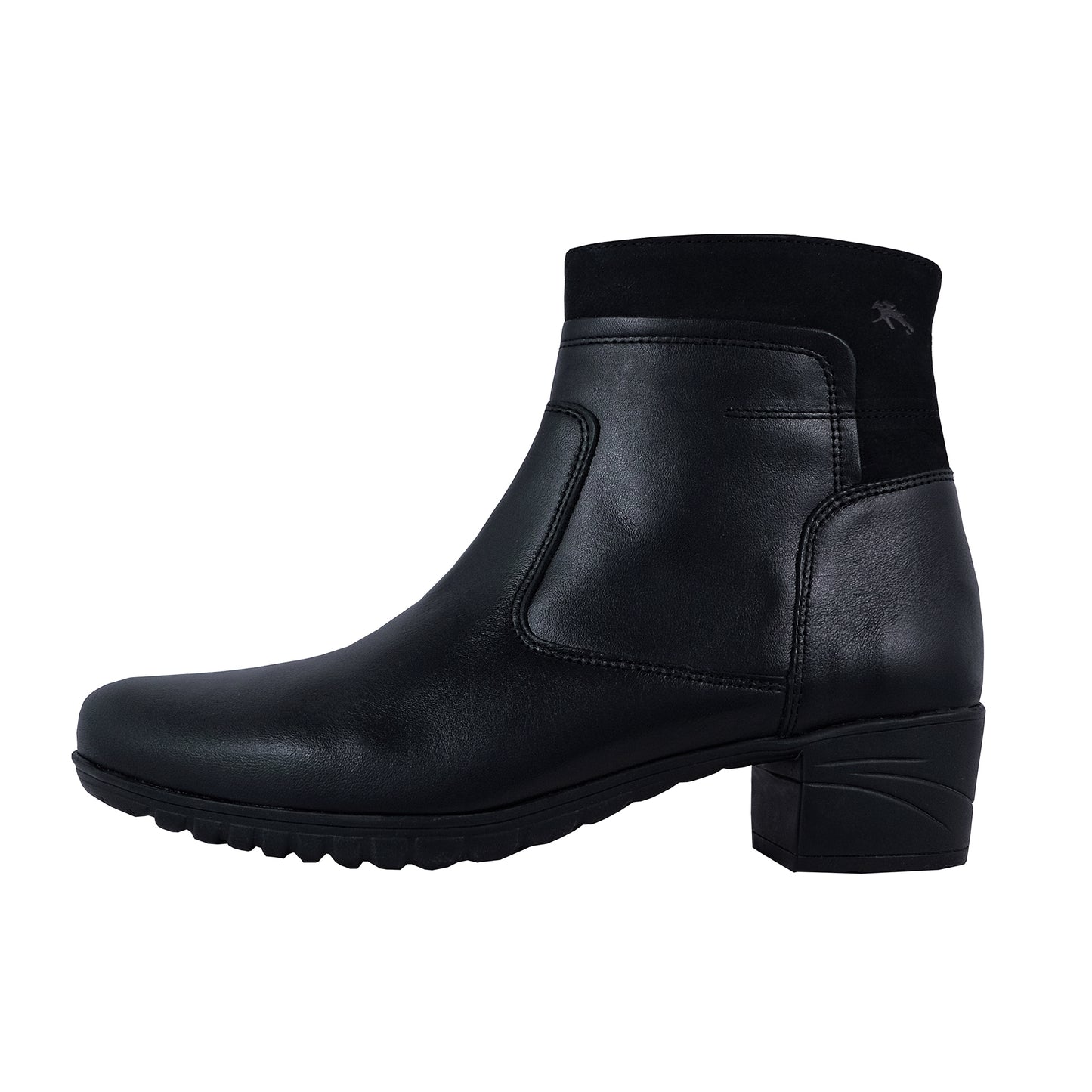 Fluchos Charis: Women's Comfort Leather Ankle Boots in Black 9810