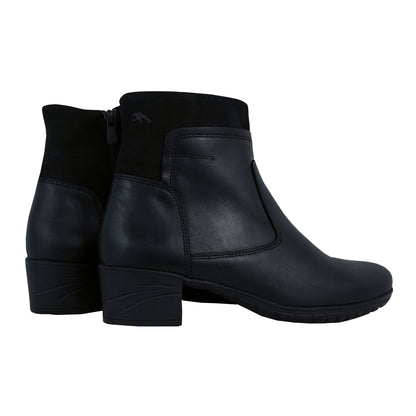 Fluchos Charis: Women's Comfort Leather Ankle Boots in Black 9810