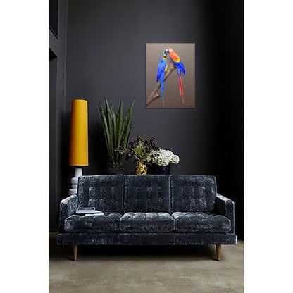 Anastasia Woron: "Two Macaws in Love" – Oil 73x54 cm (2022)