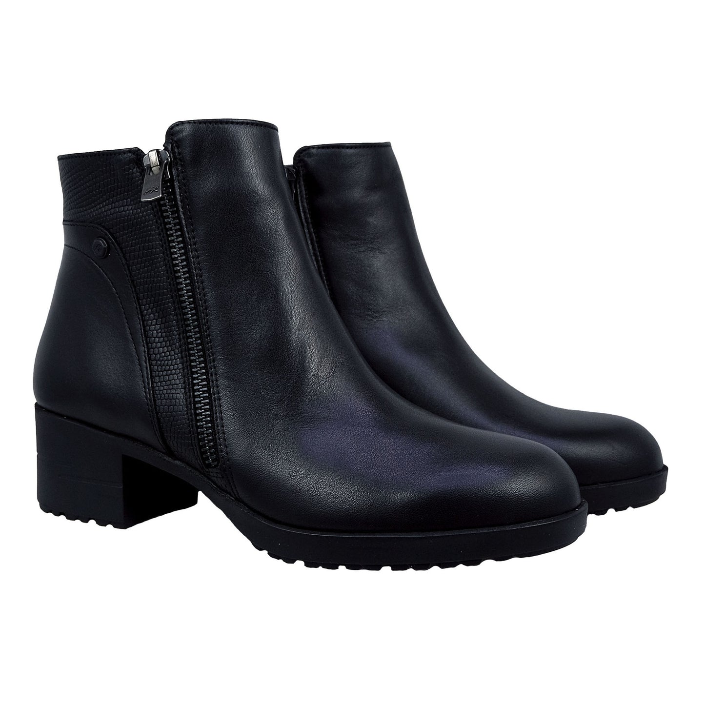 Fluchos Aliss: Women's Ankle Boots with Black Leather Heel F1367