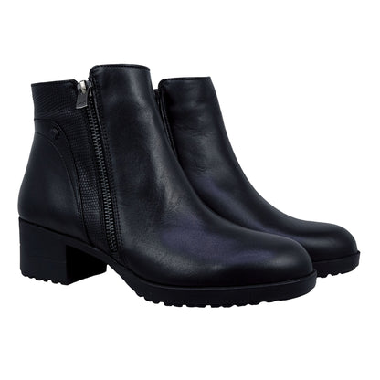 Fluchos Aliss: Women's Ankle Boots with Black Leather Heel F1367