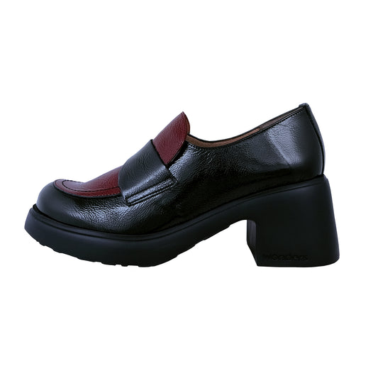 Wonders Flytres – Mocasín Tacón Mujer Negro Charol: E-7121
