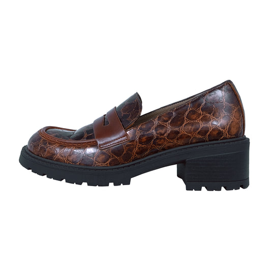 Wonders Evoclub – Mocasín Mujer Tacón Piel Marrón: D-1401