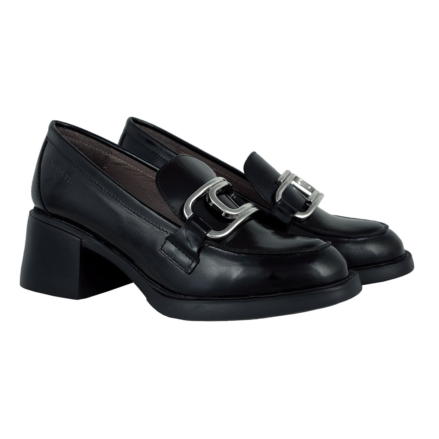 Wonders Kimba – Mocasines Mujer con Tacón Negro: G-6140