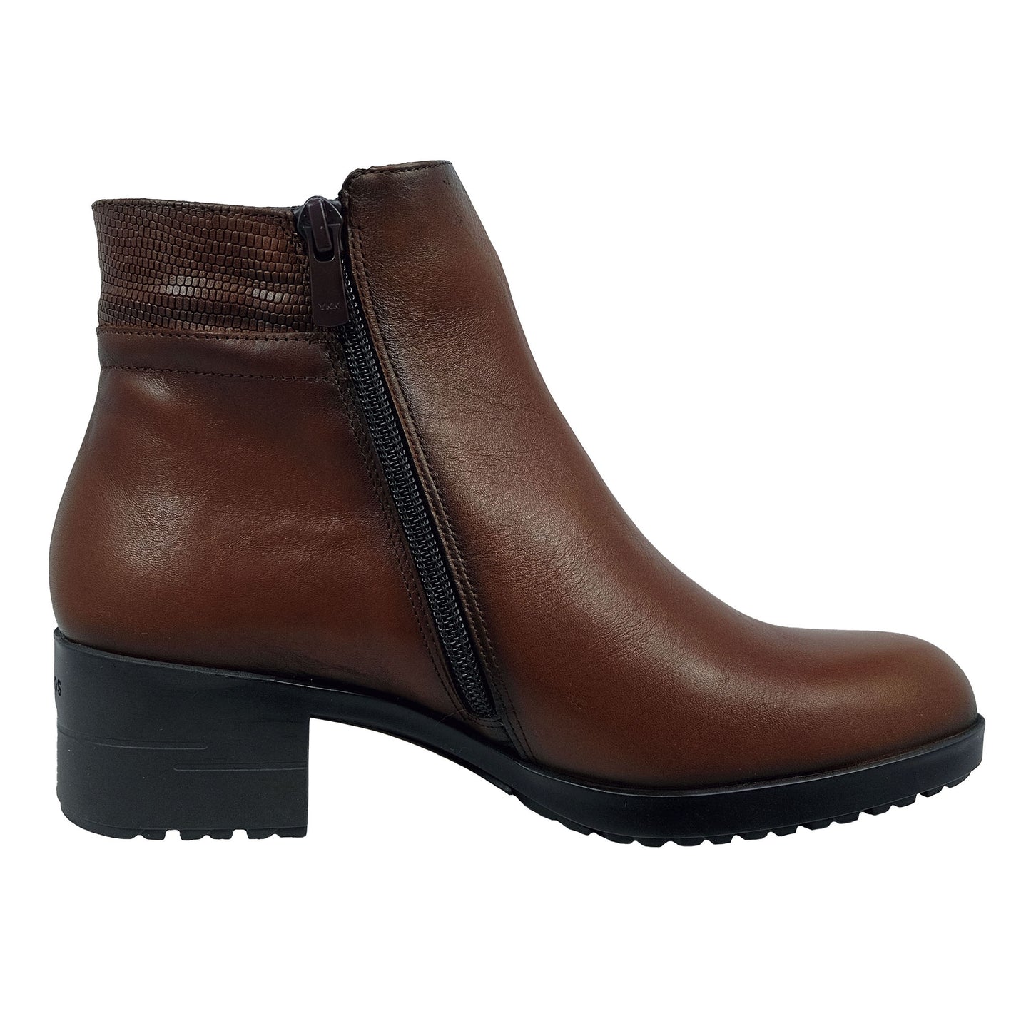 Fluchos Aliss: Botines Para Mujer Con Tacón Marrón Piel F1367