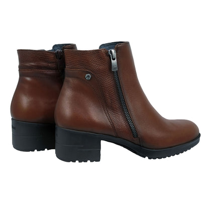 Fluchos Aliss: Botines Para Mujer Con Tacón Marrón Piel F1367