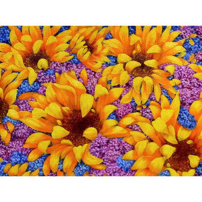 Anastasia Woron: "Girasoles con Lilas" – Óleo 40x50 cm (2022)