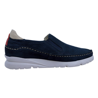 Fluchos Daryl : Mocassins en nubuck bleu pour homme F1454