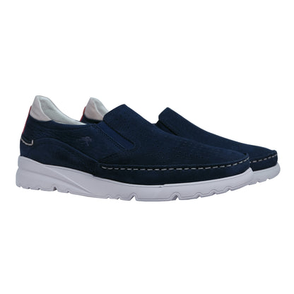 Fluchos Daryl : Mocassins en nubuck bleu pour homme F1454