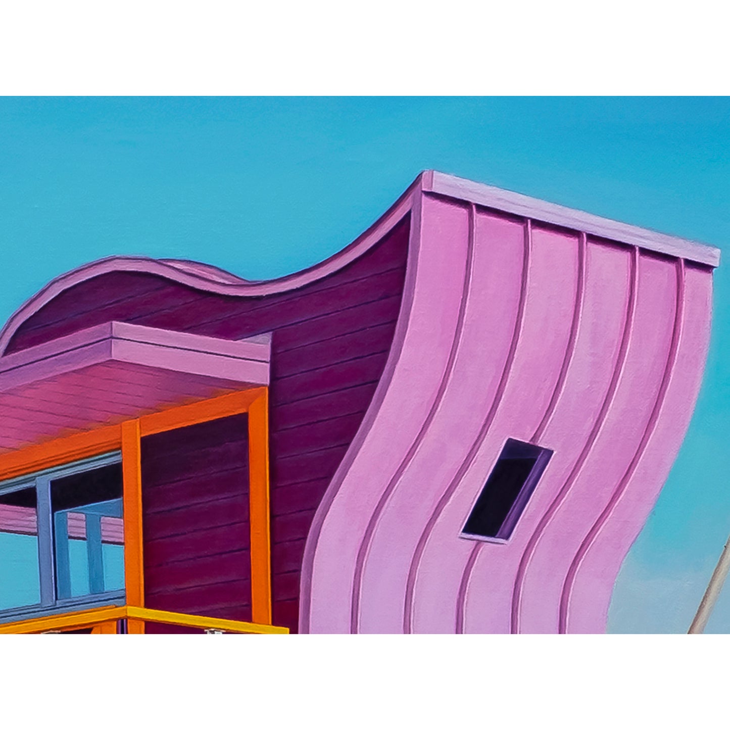 Anastasia Woron - Original Signed Oil Painting 2025: Miami Lifeguard Tower 81x65cm