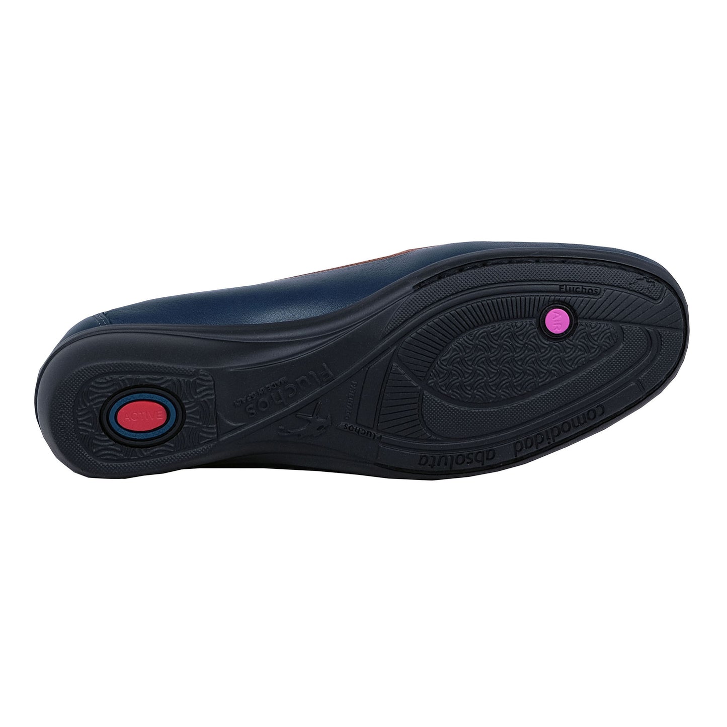 Fluchos Aduna: Mujer Mocasín Piel Flexible Azul F1921