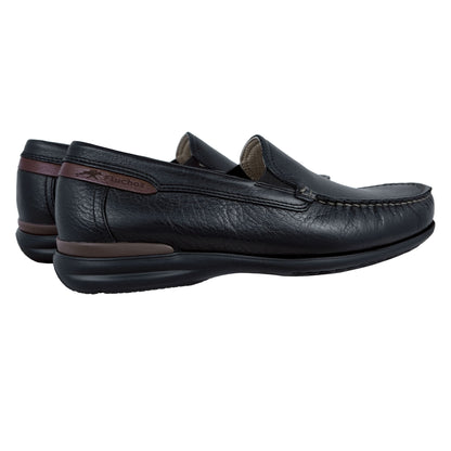Fluchos Orion : Mocassins légers en cuir pour homme, noir 8682