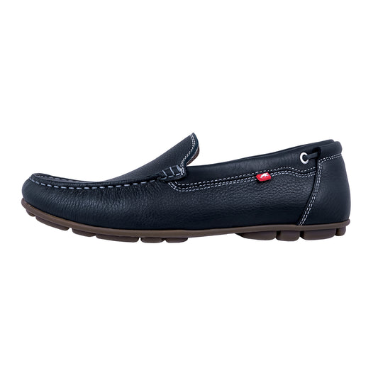 Fluchos Silva : Mocassins bleus pour homme avec semelles intérieures amovibles en cuir 9083