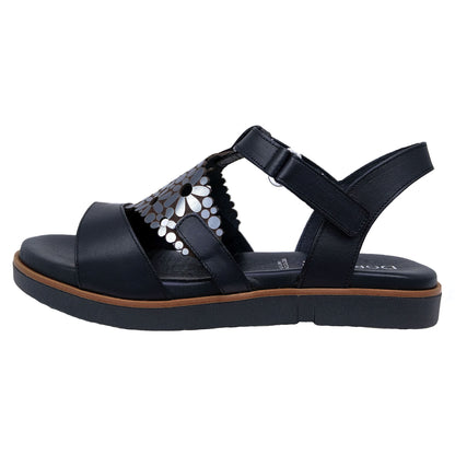 Dorking D8732: Sandalias Negras de Piel para Mujer Diseño Exclusivo