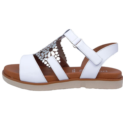 Dorking D8732: Sandalias Negras de Piel para Mujer Diseño Exclusivo Blanco