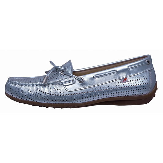 Fluchos Bruni: Women's Gold Moccasin in Flexible Leather: F1428