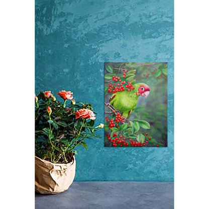 Anastasia Woron: "A Very Friendly Parrot" – Original Oil Painting 40x30 cm (2022)