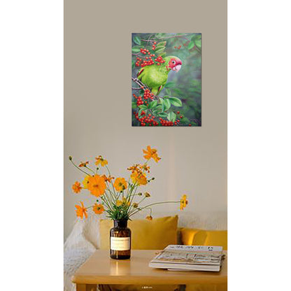 Anastasia Woron: "A Very Friendly Parrot" – Original Oil Painting 40x30 cm (2022)