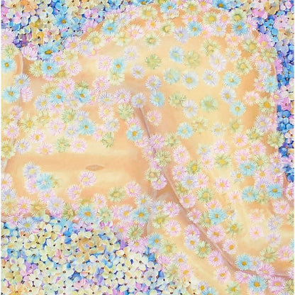 Detalle de la figura femenina y flores en She Is a Flower de Anastasia Woron