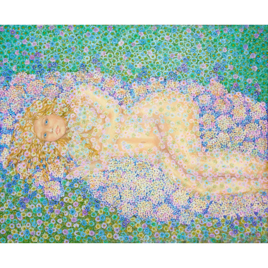 Anastasia Woron: “She Is a Flower” – Olio originale 100×80 cm (2007) – immagine 1