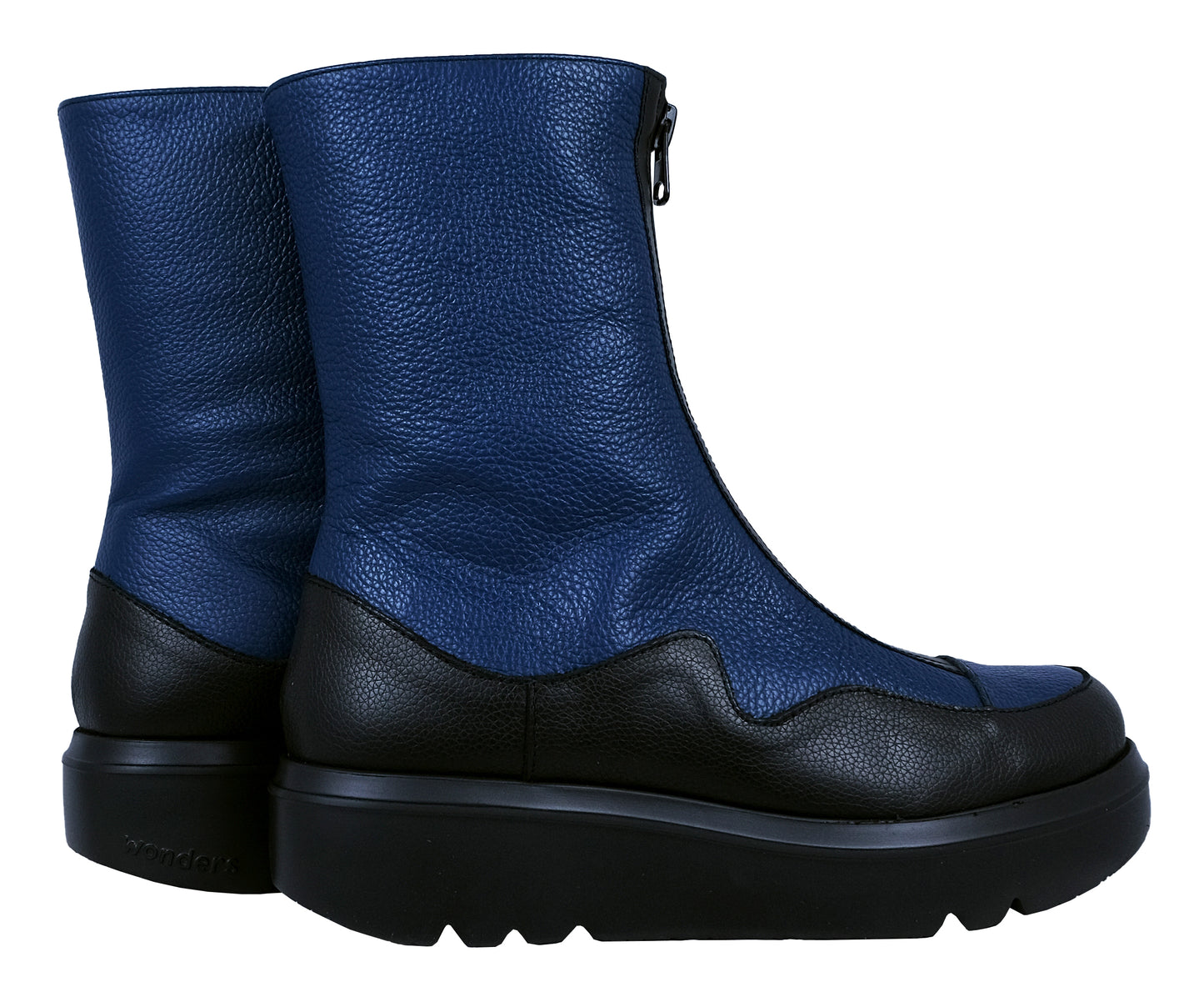 Wonders Livia: Botas Mujer Plataforma Azul A-2822