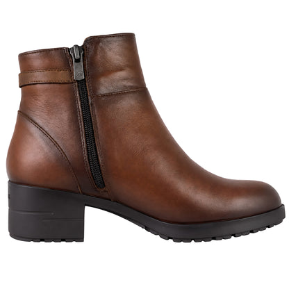 Fluchos Aliss F2240 botines mujer marrón piel - lateral interior con cremallera