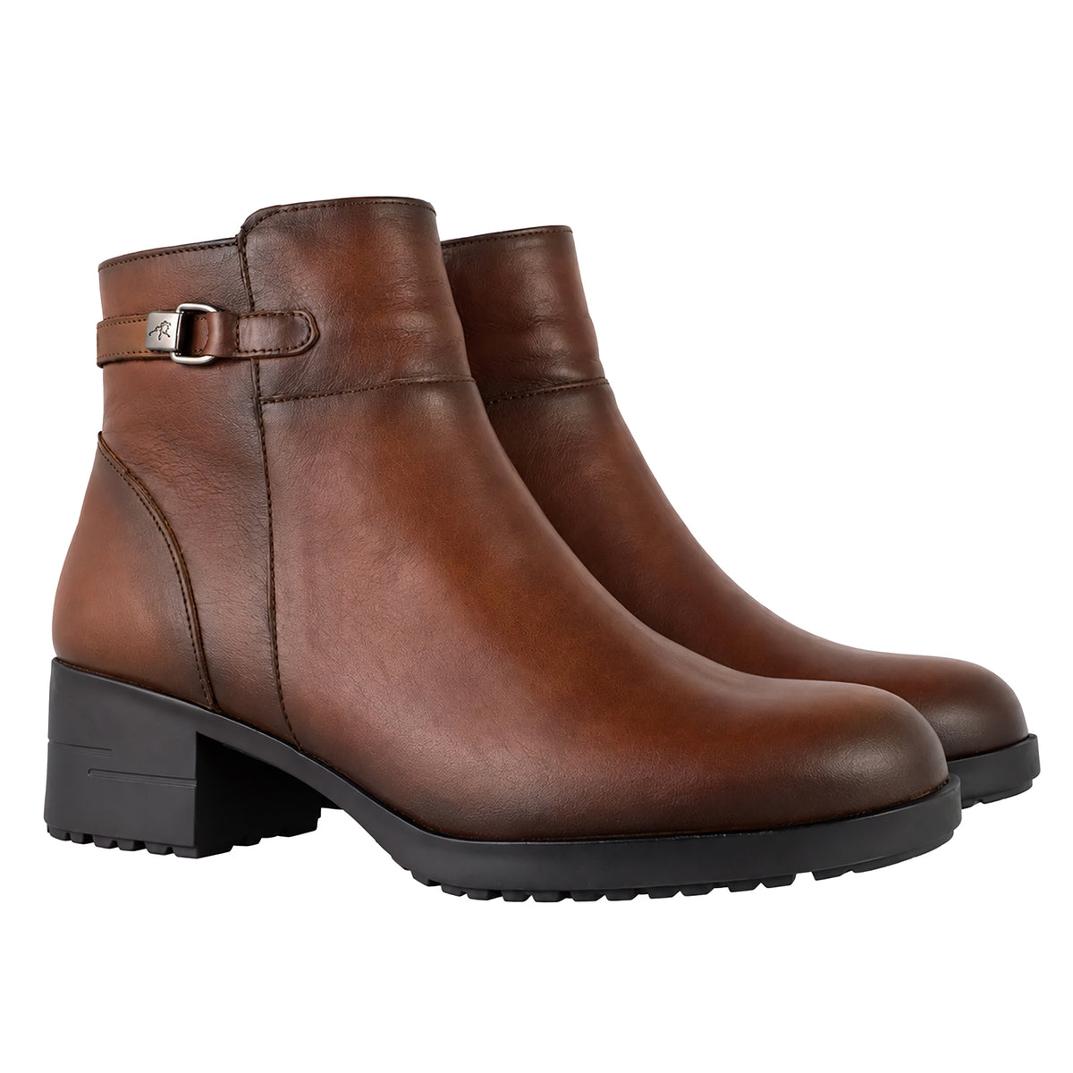 Fluchos Aliss F2240 botines mujer marrón piel - pareja vista frontal