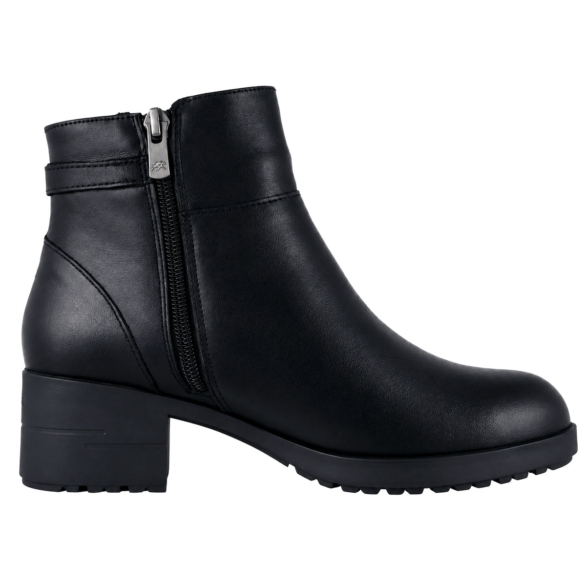 Fluchos Aliss F2240 botines mujer negro piel - lateral interior con cremallera