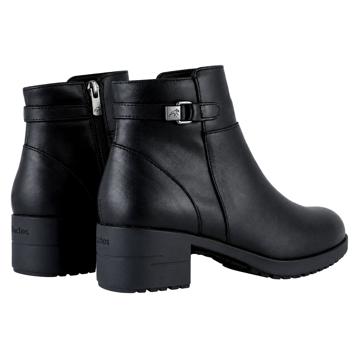 Fluchos Aliss F2240 botines mujer negro piel - pareja vista trasera