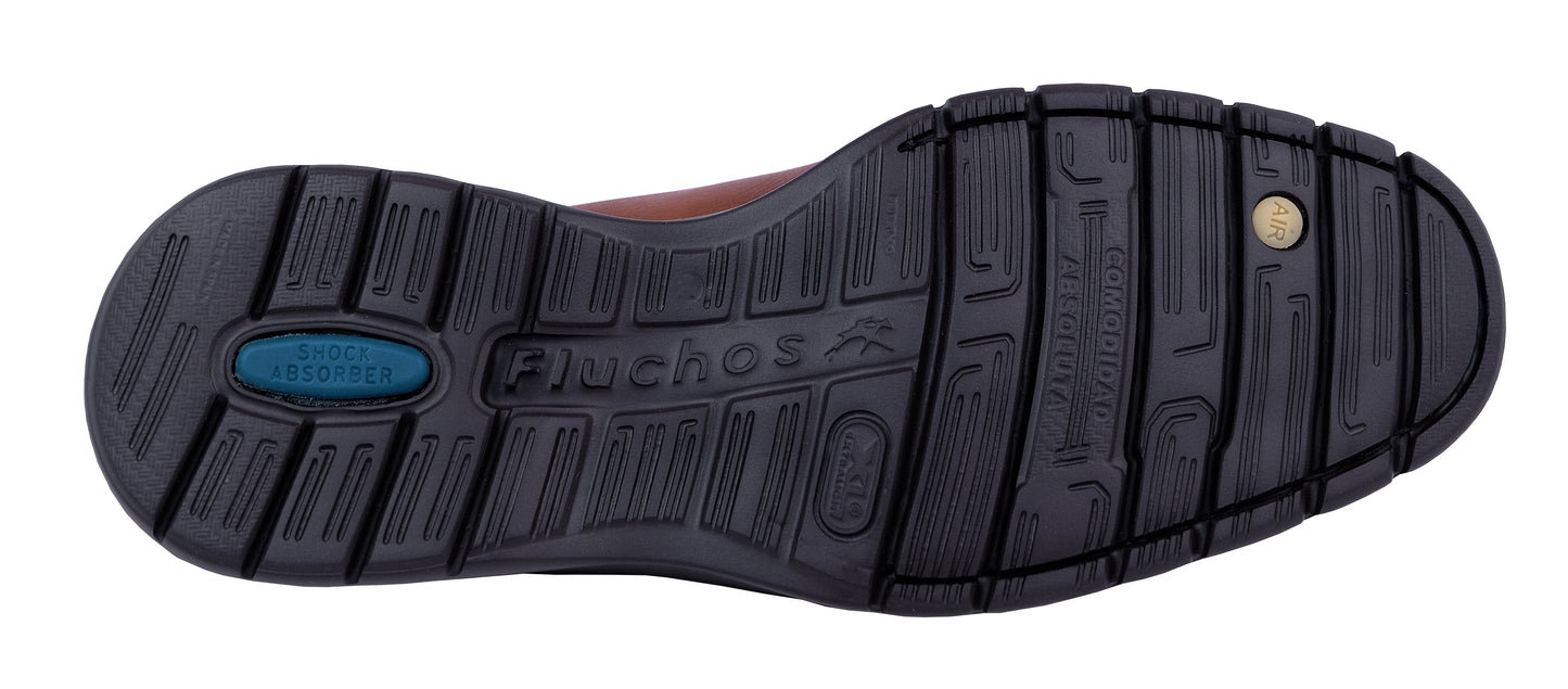 Fluchos Crono: Botines Hombre Piel Marrón/Negro 9143