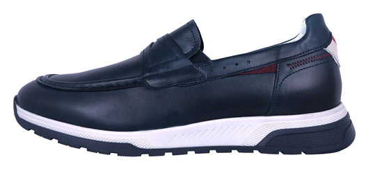 Fluchos Enzo: Mocasines Hombre Azul Piel F1775