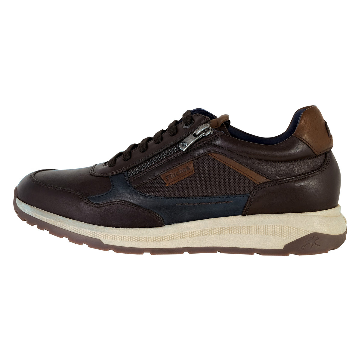 Fluchos Karter F2530 zapatillas hombre marrón castaño piel - lateral exterior