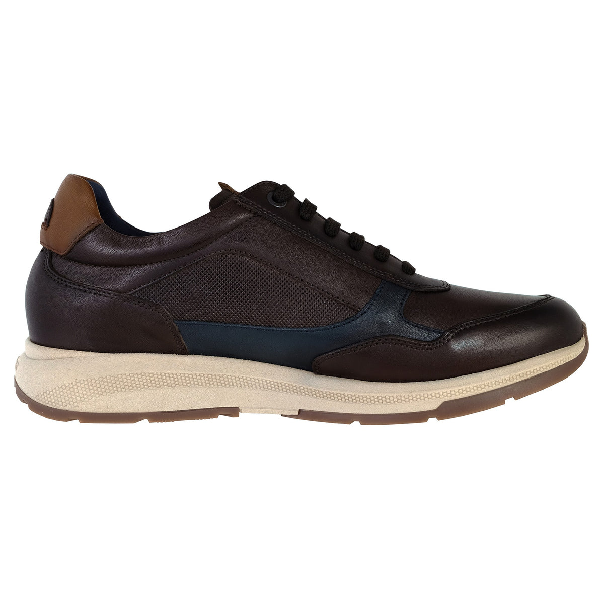 Fluchos Karter F2530 zapatillas hombre marrón castaño piel - lateral interior