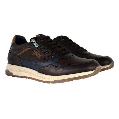 Fluchos Karter F2530 zapatillas hombre marrón castaño piel - pareja vista delantera