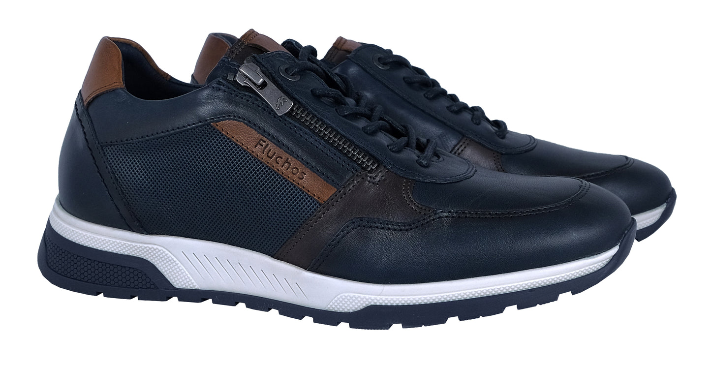 Fluchos Louis: Zapatos Hombre Azul Piel Confort F1600